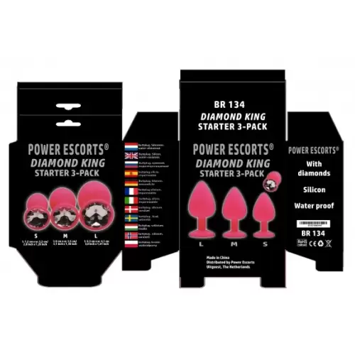 Diamond King Starter 3-Pack, Pink/Pink Stone